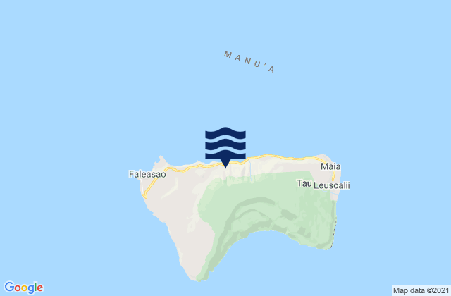 Carte des horaires des marées pour Manu'a District, American Samoa