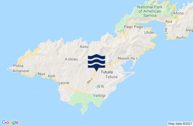 Carte des horaires des marées pour Mapusagafou, American Samoa