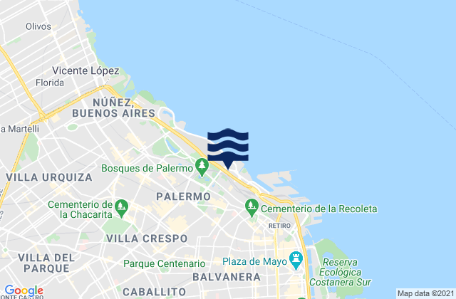 Carte des horaires des marées pour Maquinita, Argentina