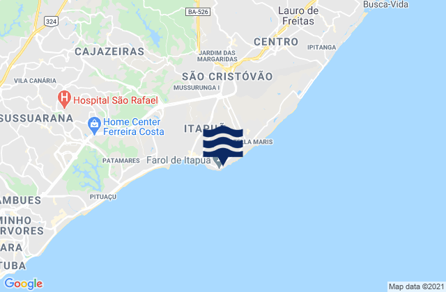 Carte des horaires des marées pour Mar da Frente, Brazil