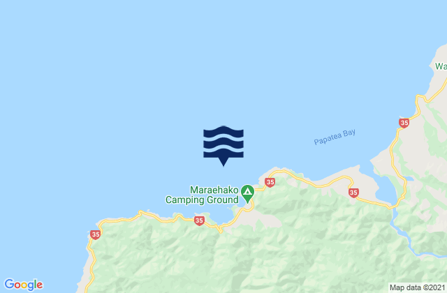 Carte des horaires des marées pour Maraehako Bay, New Zealand
