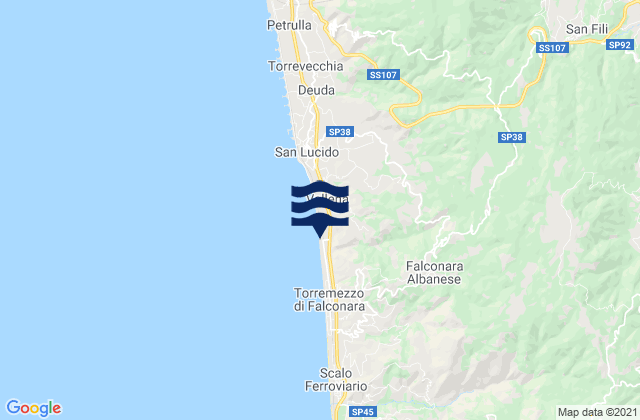 Carte des horaires des marées pour Marano Marchesato, Italy