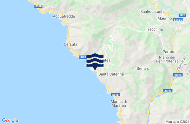 Carte des horaires des marées pour Maratea, Italy