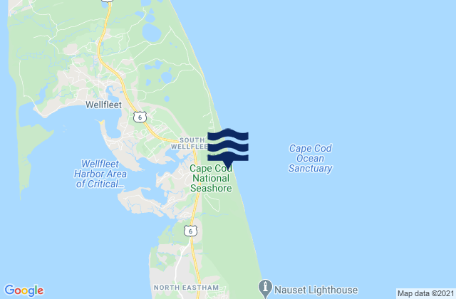 Carte des horaires des marées pour Marconi Beach Cape Cod National Seashore Wellfleet, United States
