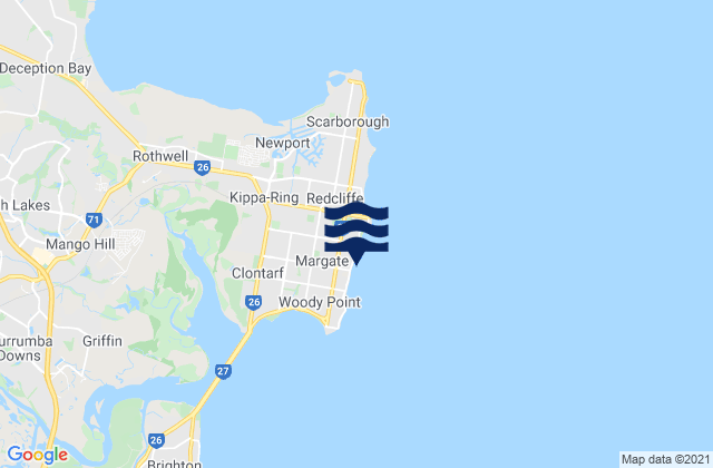 Carte des horaires des marées pour Margate Beach, Australia