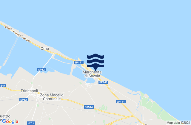 Carte des horaires des marées pour Margherita di Savoia, Italy