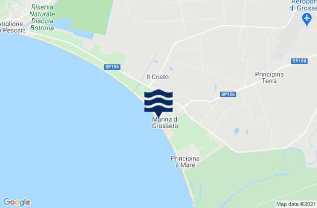 Carte des horaires des marées pour Marina di Grosseto, Italy