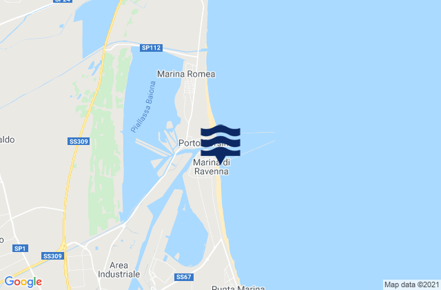 Carte des horaires des marées pour Marina di Ravenna, Italy
