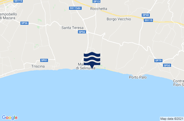 Carte des horaires des marées pour Marinella, Italy