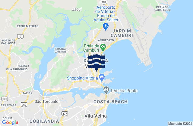 Carte des horaires des marées pour Marlin, Brazil