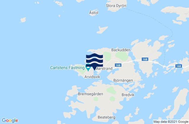 Carte des horaires des marées pour Marstrand, Sweden