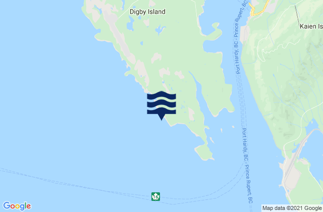Carte des horaires des marées pour Martini Island, Canada