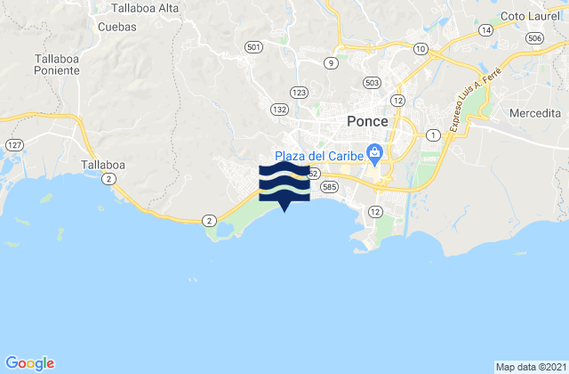 Carte des horaires des marées pour Marueño Barrio, Puerto Rico