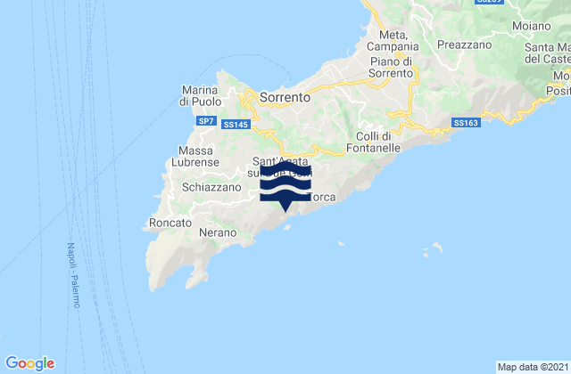 Carte des horaires des marées pour Massa Lubrense, Italy
