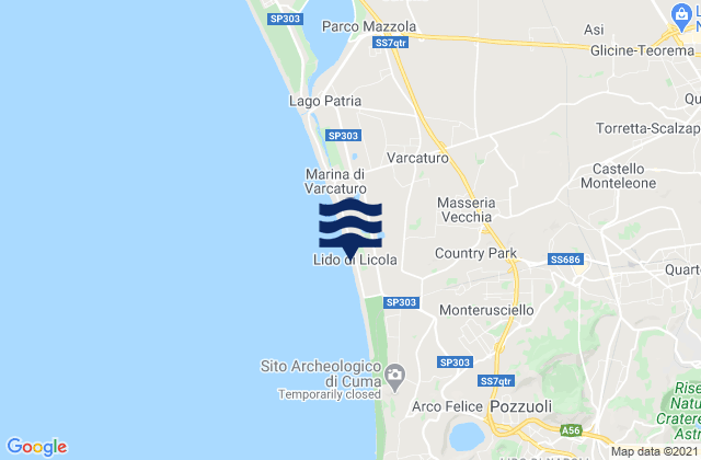 Carte des horaires des marées pour Masseria Vecchia Ovest, Italy