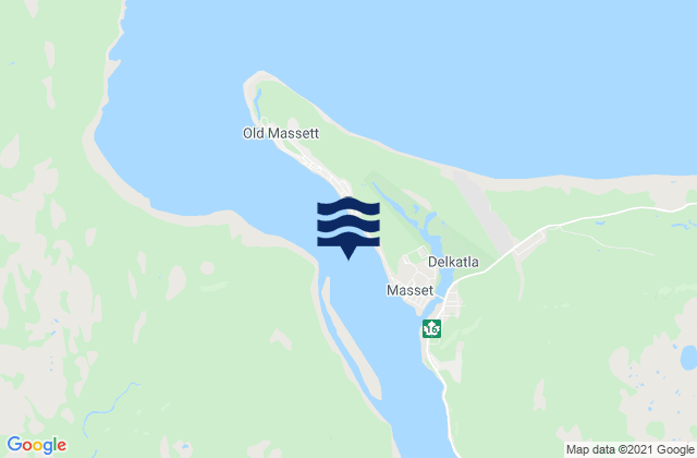 Carte des horaires des marées pour Masset Harbor 5 miles Inside, Canada