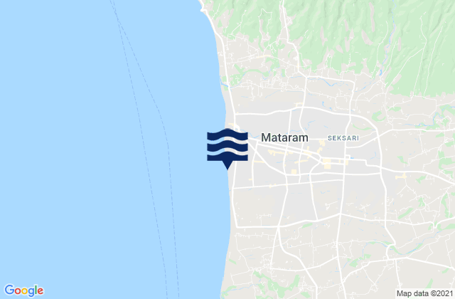 Carte des horaires des marées pour Mataram, Indonesia