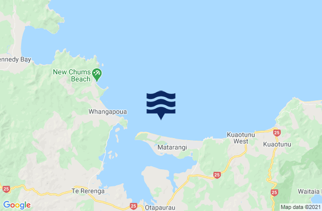 Carte des horaires des marées pour Matarangi Beach, New Zealand