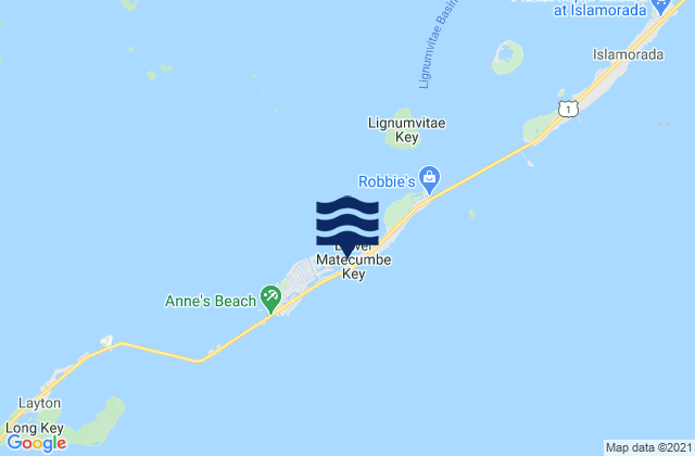 Carte des horaires des marées pour Matecumbe Bight (Lower Matecumbe Key Florida Bay), United States