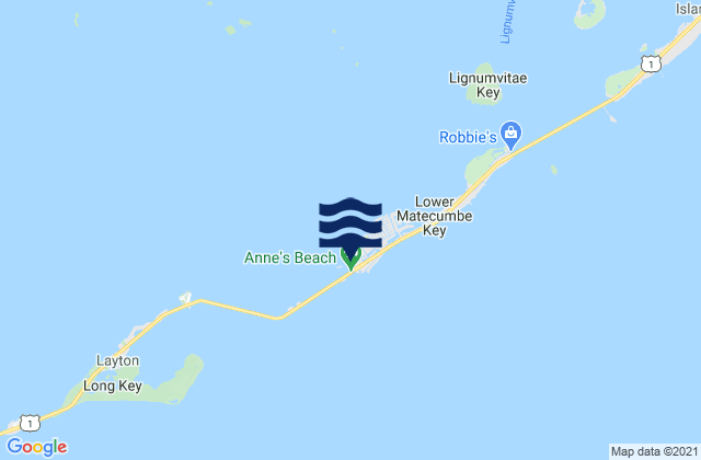 Carte des horaires des marées pour Matecumbe Harbor (Lower Matecumbe Key Florida Bay), United States