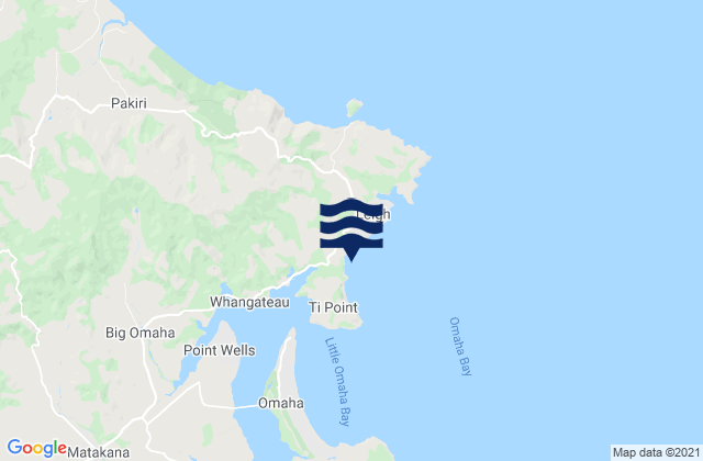 Carte des horaires des marées pour Mathesons Bay, New Zealand