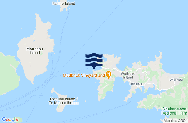 Carte des horaires des marées pour Matiatia Bay, New Zealand