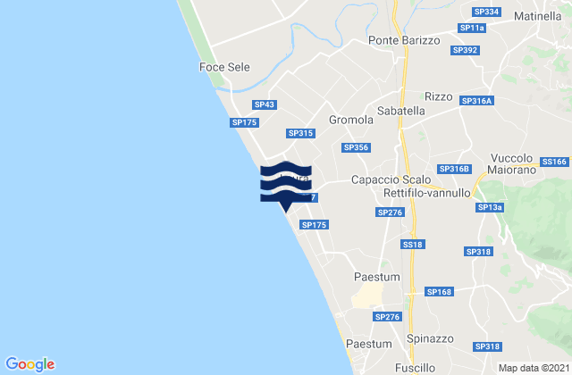 Carte des horaires des marées pour Matinella, Italy