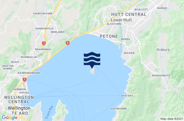 Carte des horaires des marées pour Matiu/Somes Island, New Zealand
