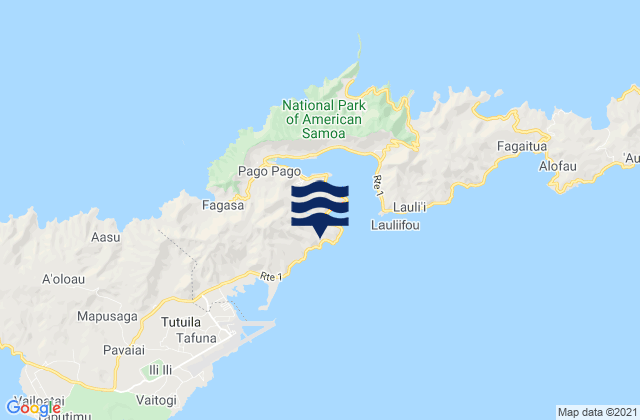 Carte des horaires des marées pour Matu'u, American Samoa