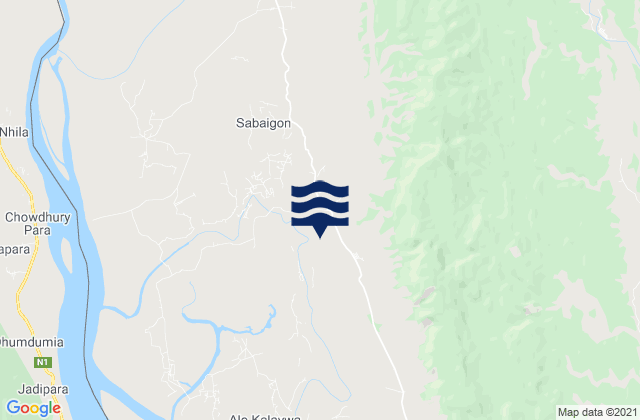 Carte des horaires des marées pour Maungdaw District, Myanmar