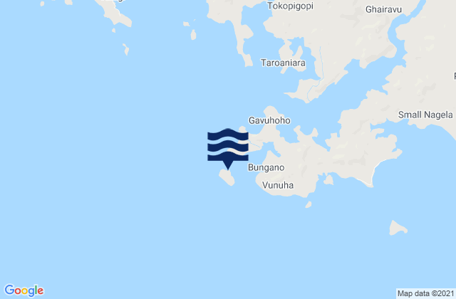 Carte des horaires des marées pour Mbungana Island, Solomon Islands