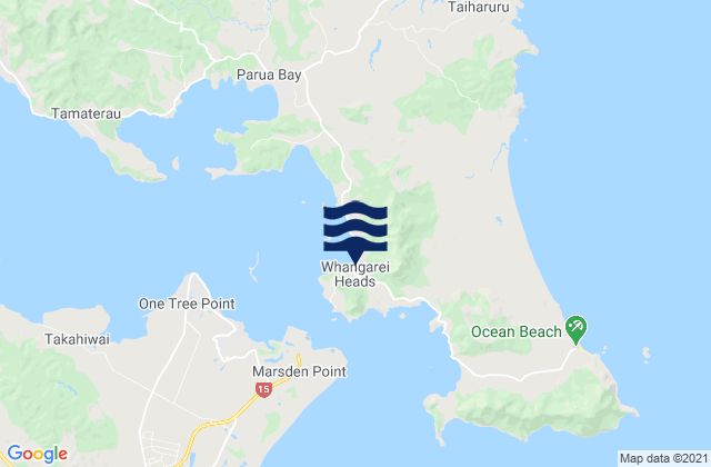 Carte des horaires des marées pour McGregors Bay, New Zealand