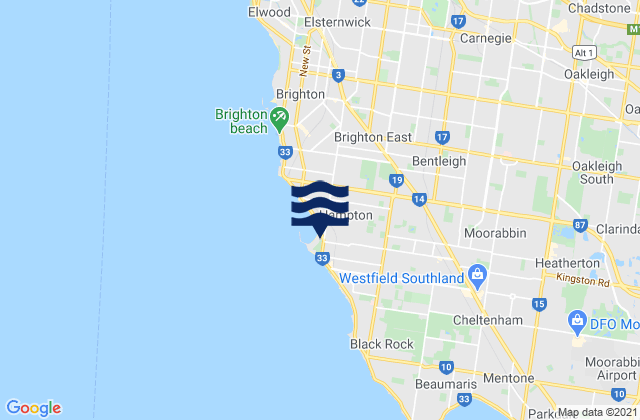Carte des horaires des marées pour McKinnon, Australia
