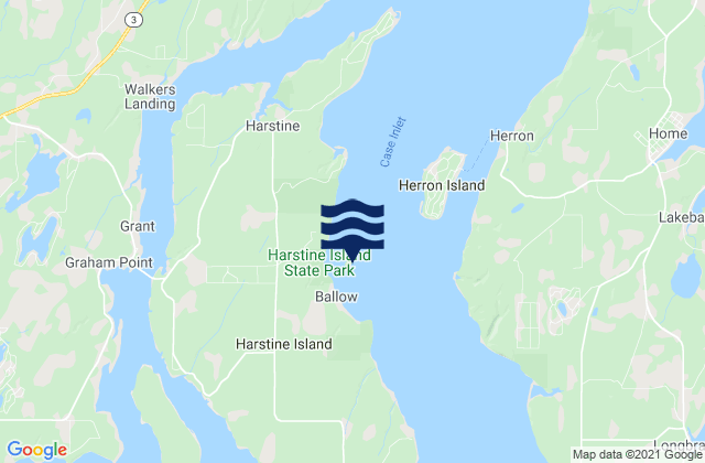 Carte des horaires des marées pour McMicken Island Case Inlet, United States