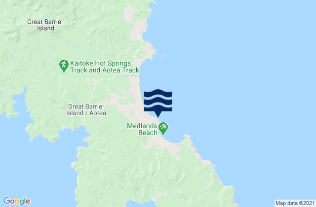 Carte des horaires des marées pour Medlands Beach, New Zealand