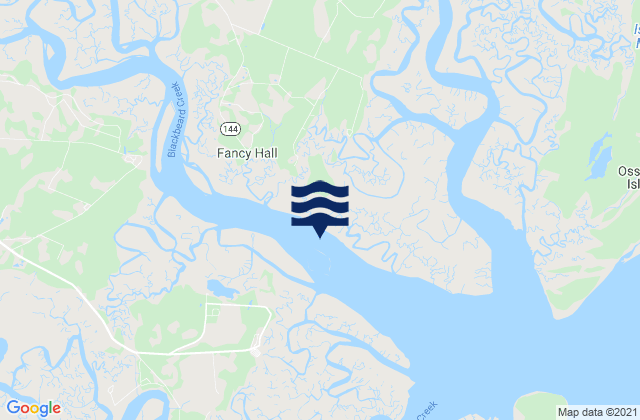 Carte des horaires des marées pour Medway River at Marsh Island, United States