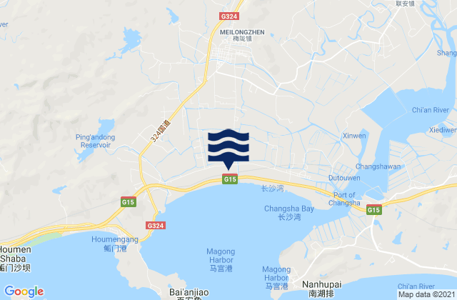 Carte des horaires des marées pour Meilong, China