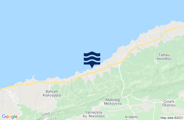 Carte des horaires des marées pour Meloúnta, Cyprus