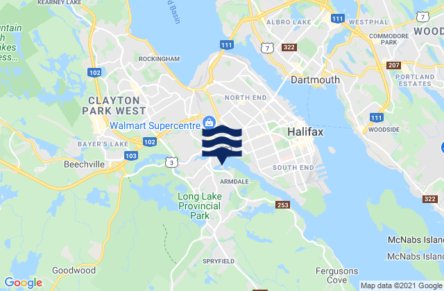 Carte des horaires des marées pour Melville Island, Canada