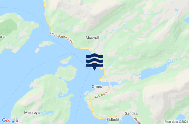 Carte des horaires des marées pour Meløy, Norway