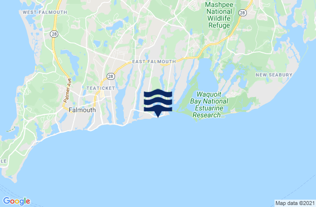 Carte des horaires des marées pour Menauhant Beach, United States