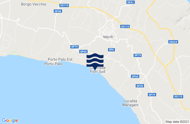 Carte des horaires des marées pour Menfi, Italy
