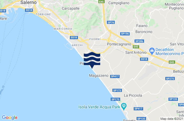Carte des horaires des marées pour Mercato, Italy