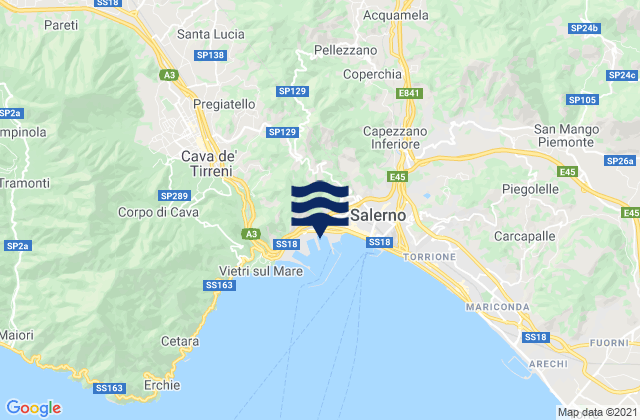Carte des horaires des marées pour Mercato San Severino, Italy