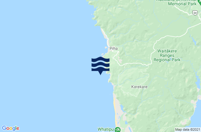 Carte des horaires des marées pour Mercer Bay, New Zealand