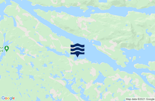 Carte des horaires des marées pour Mereworth Sound, Canada