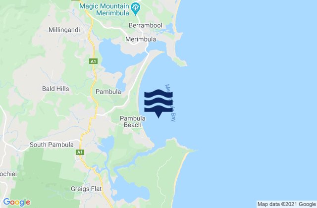 Carte des horaires des marées pour Merimbula Bay, Australia