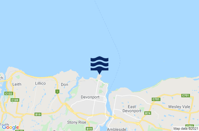 Carte des horaires des marées pour Mersey Bluff Lighthouse, Australia