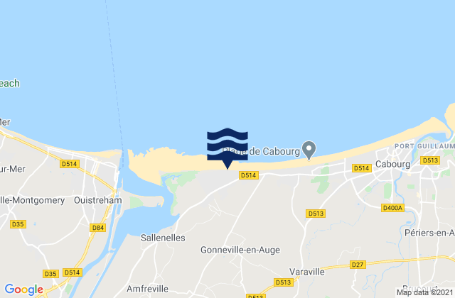 Carte des horaires des marées pour Merville-Franceville-Plage, France