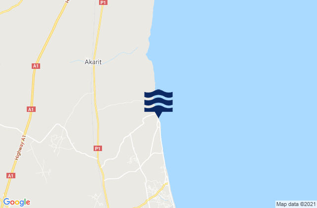 Carte des horaires des marées pour Metouia, Tunisia